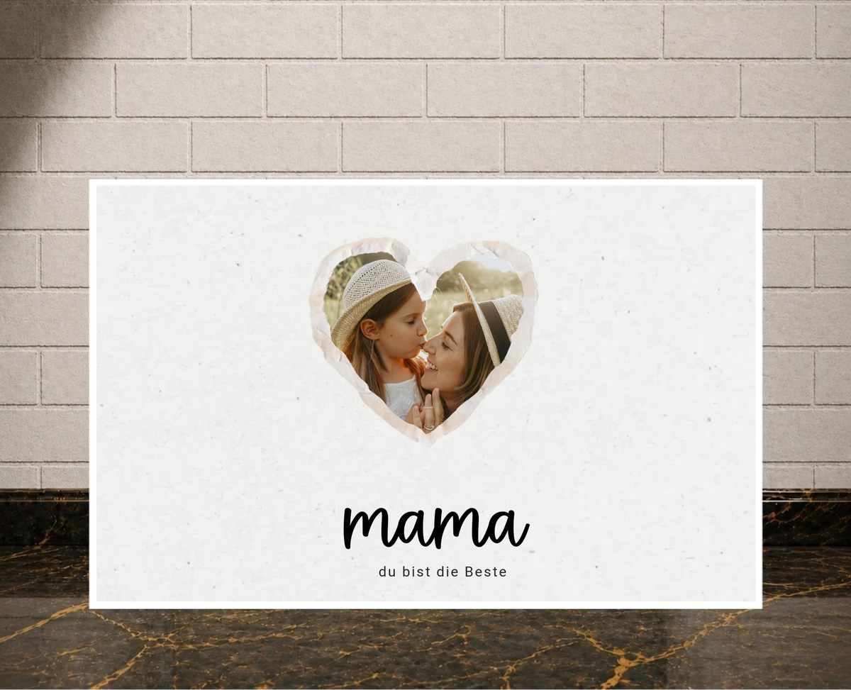 Mama, du bist die Beste als Poster mit weißem Rahmen