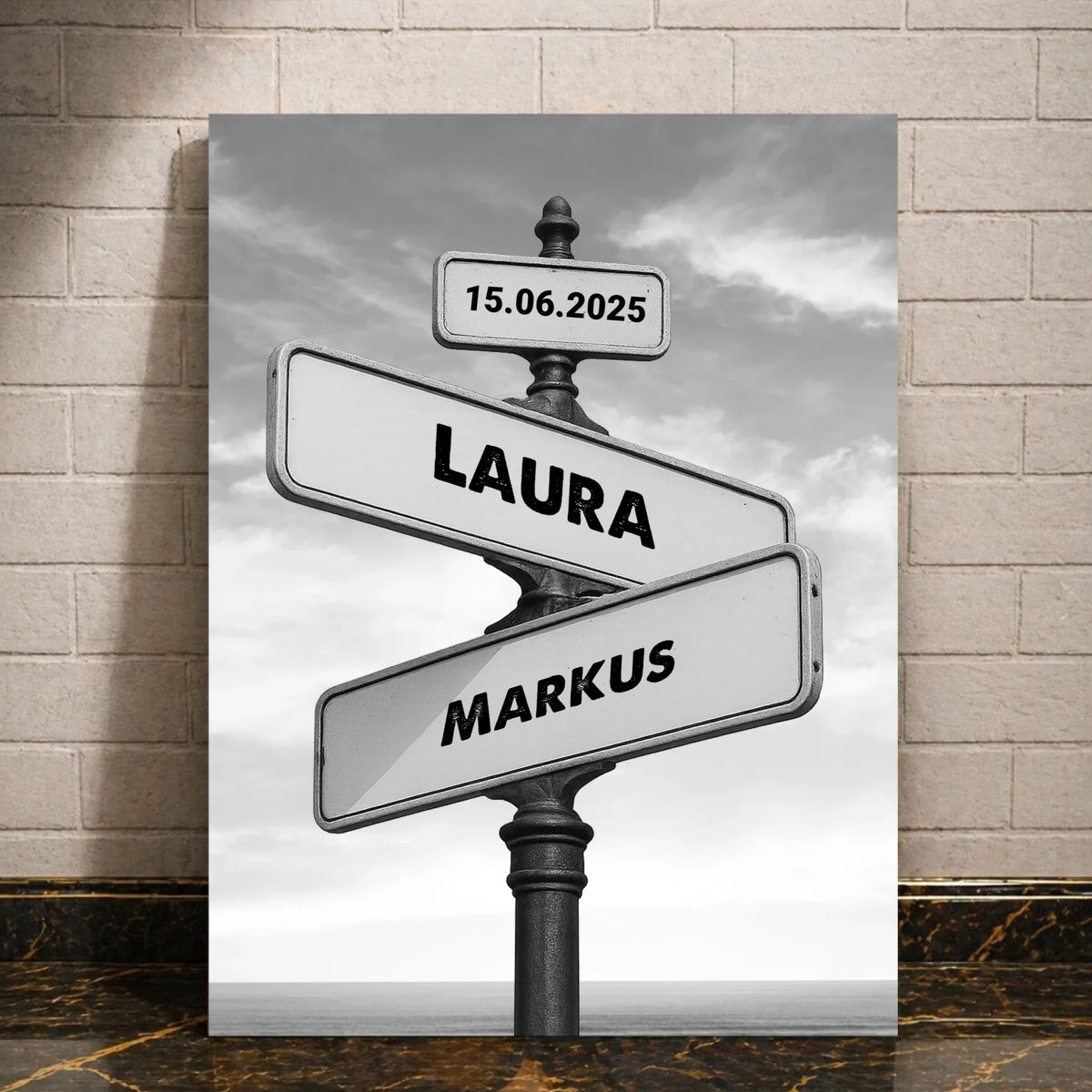Datum der Liebe als personalisierte Leinwand nach eigenem Foto
