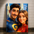 Super Parent Animated als personalisierte Leinwand nach eigenem Foto