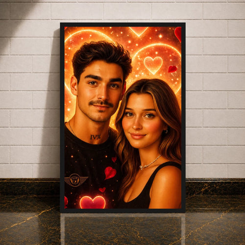 Heart Animated als Leinwand mit schwarzem Rahmen