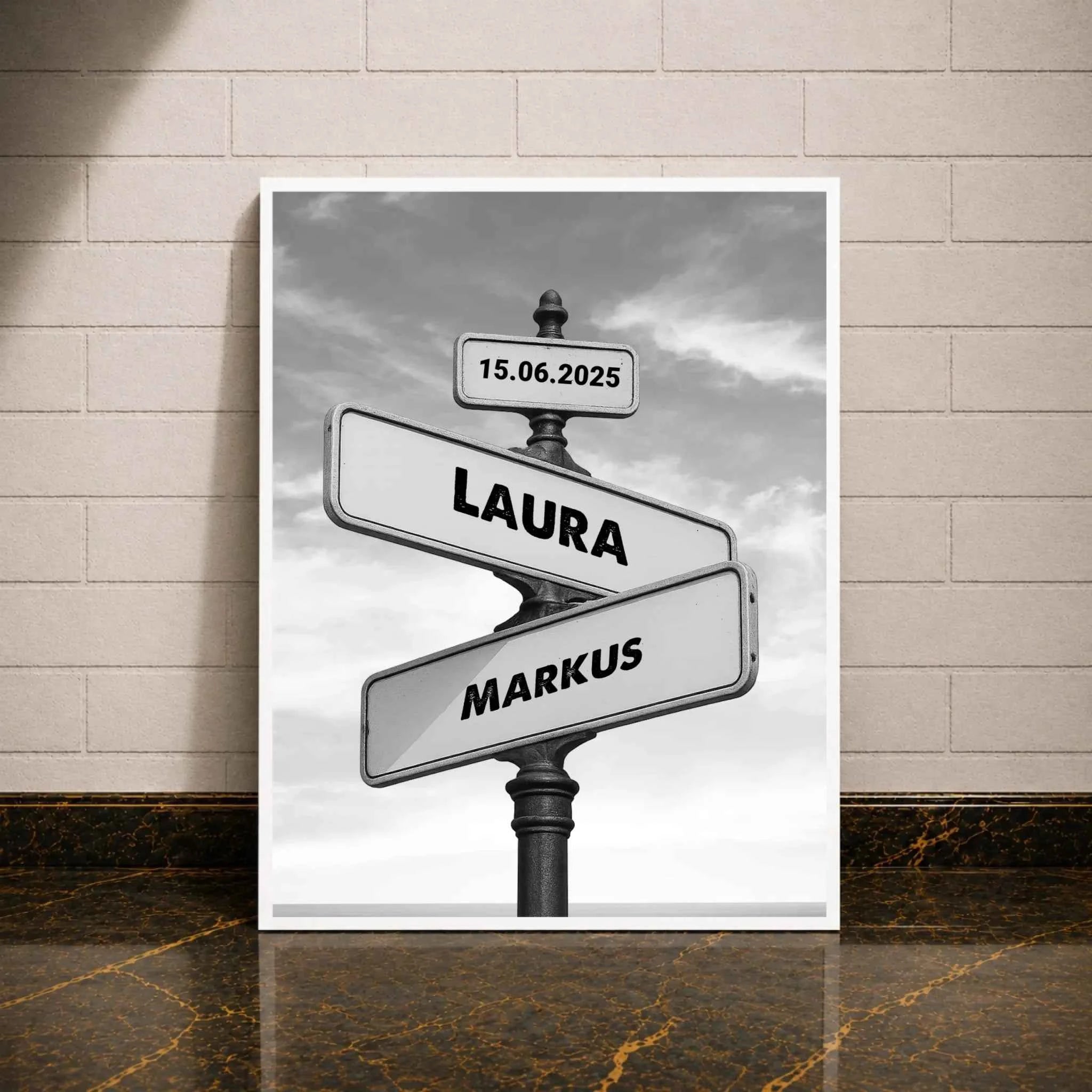 Personalisierte Leinwand -Datum der Liebe