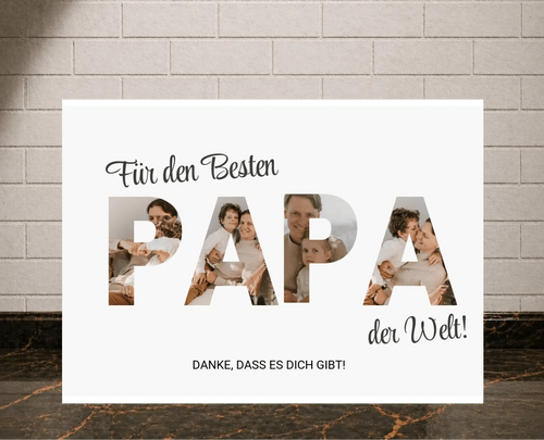 Personalisierte Leinwand - Für den besten Papa der Welt - liebehier