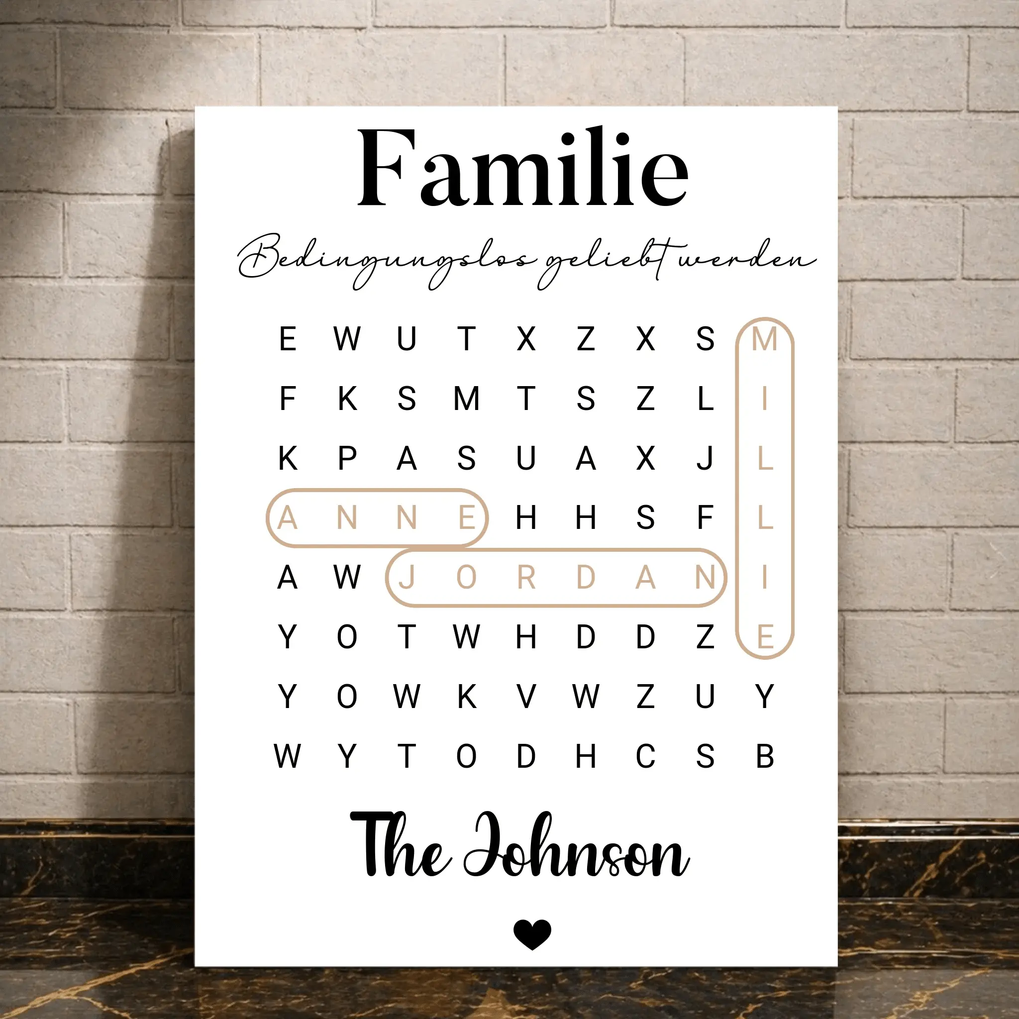 Personalisierte Leinwand -Muttertag Family - liebehier