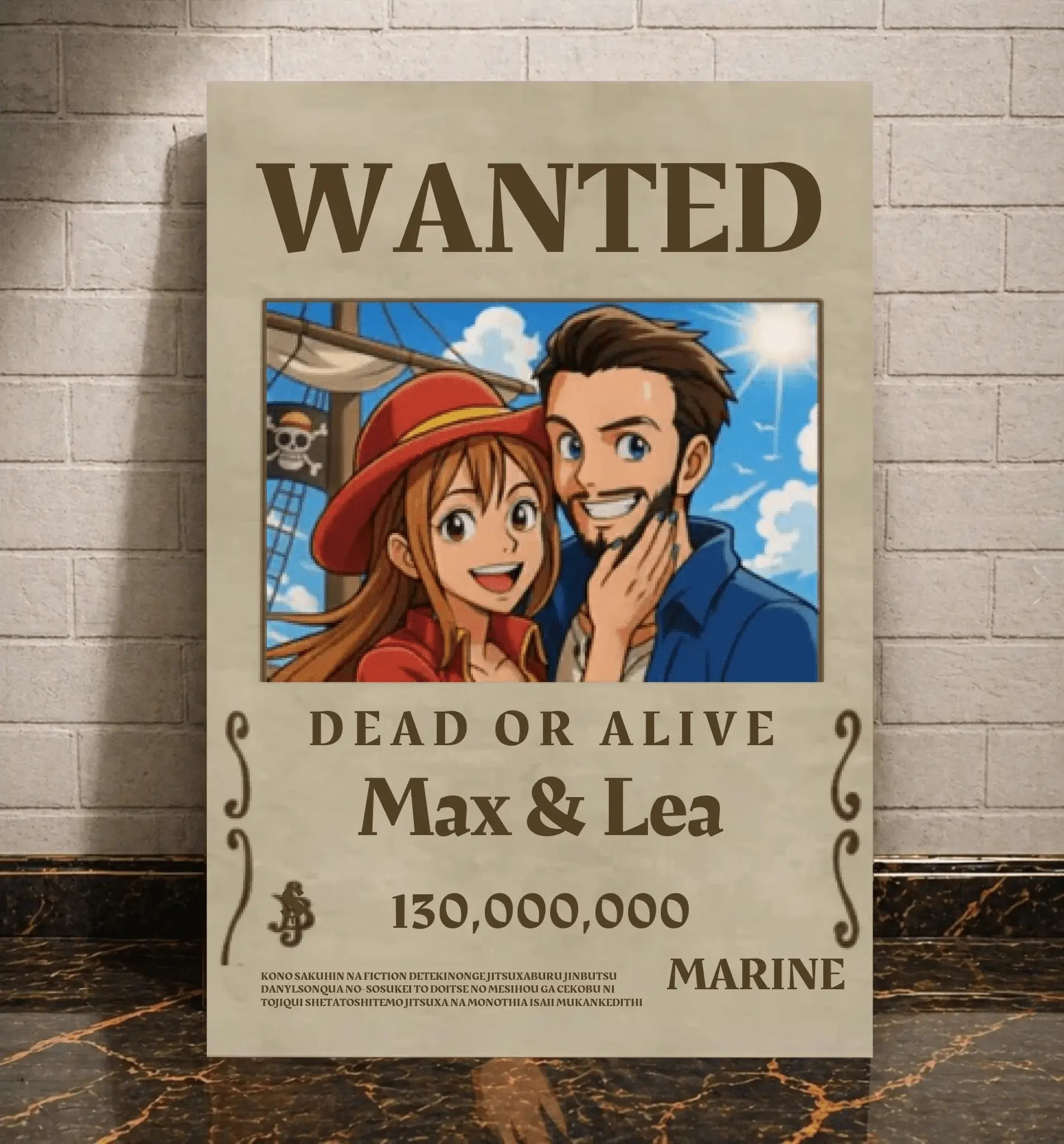 Personalisierte Leinwand - One Piece Wanted - liebehier