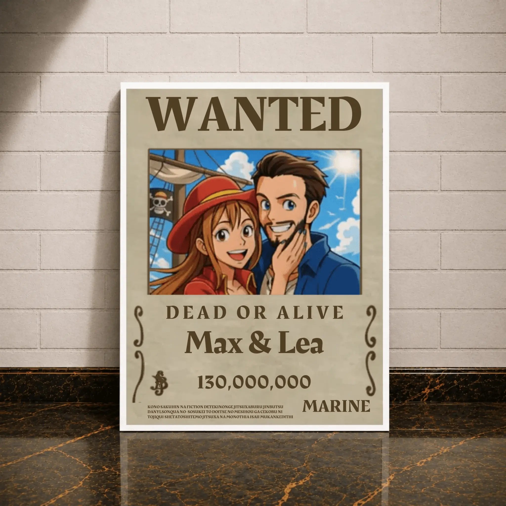 Personalisierte Leinwand - One Piece Wanted - liebehier