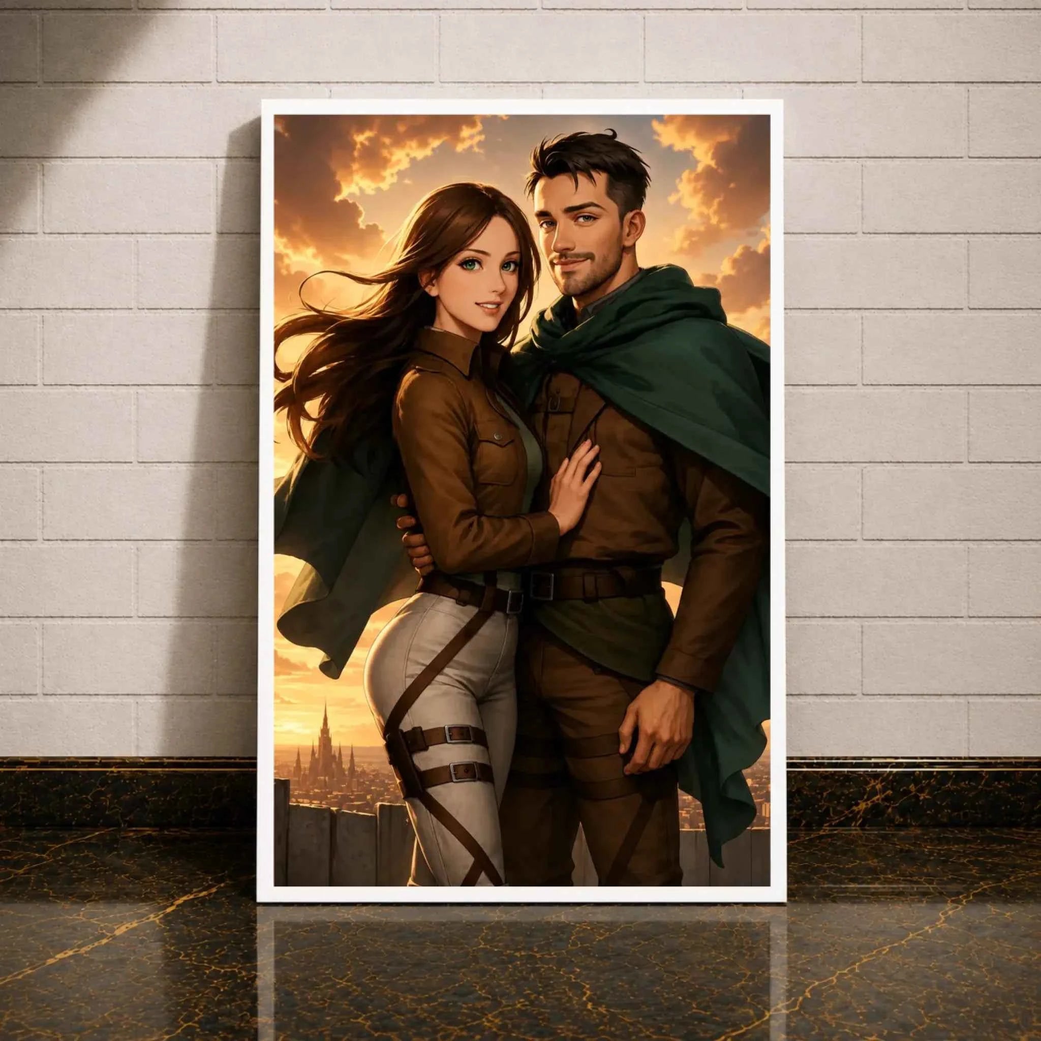 Personalisierte Leinwand - Portrait im Attack on Titan-Stil