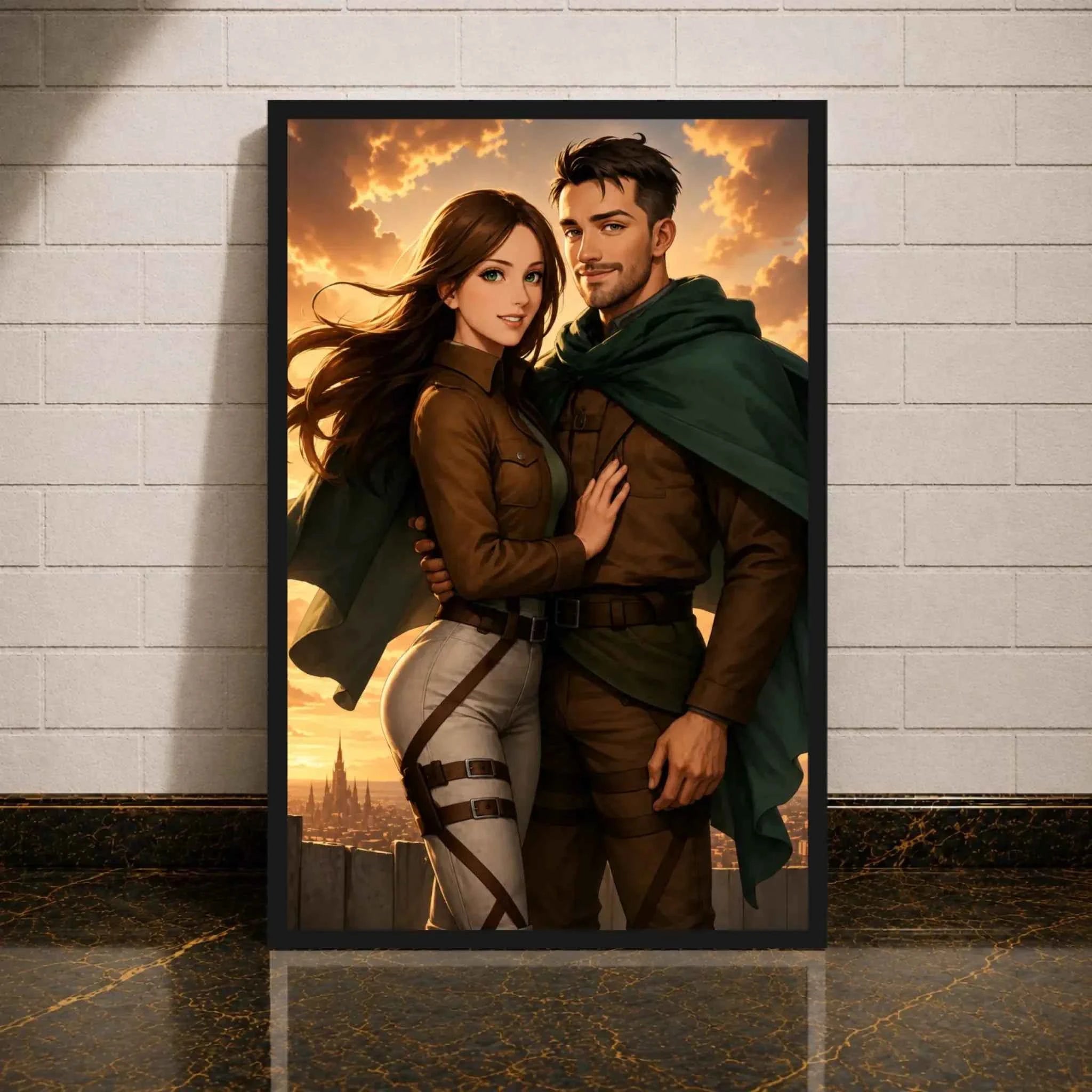 Personalisierte Leinwand - Portrait im Attack on Titan-Stil