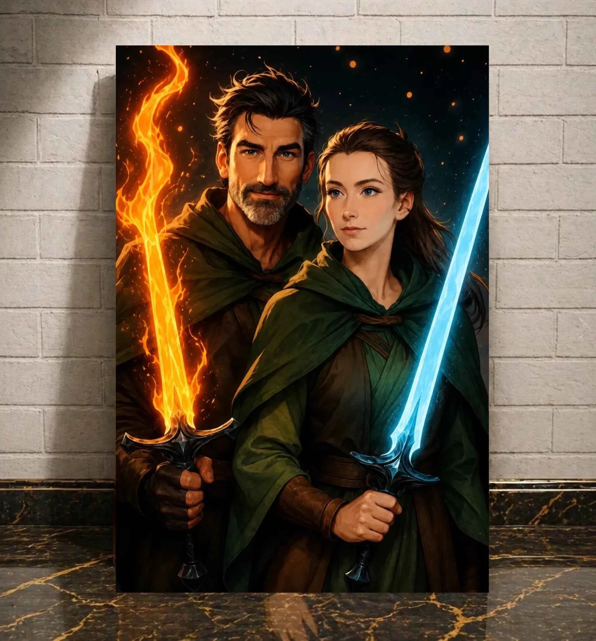 Personalisierte Leinwand - Portrait im Demon Slayer-Stil