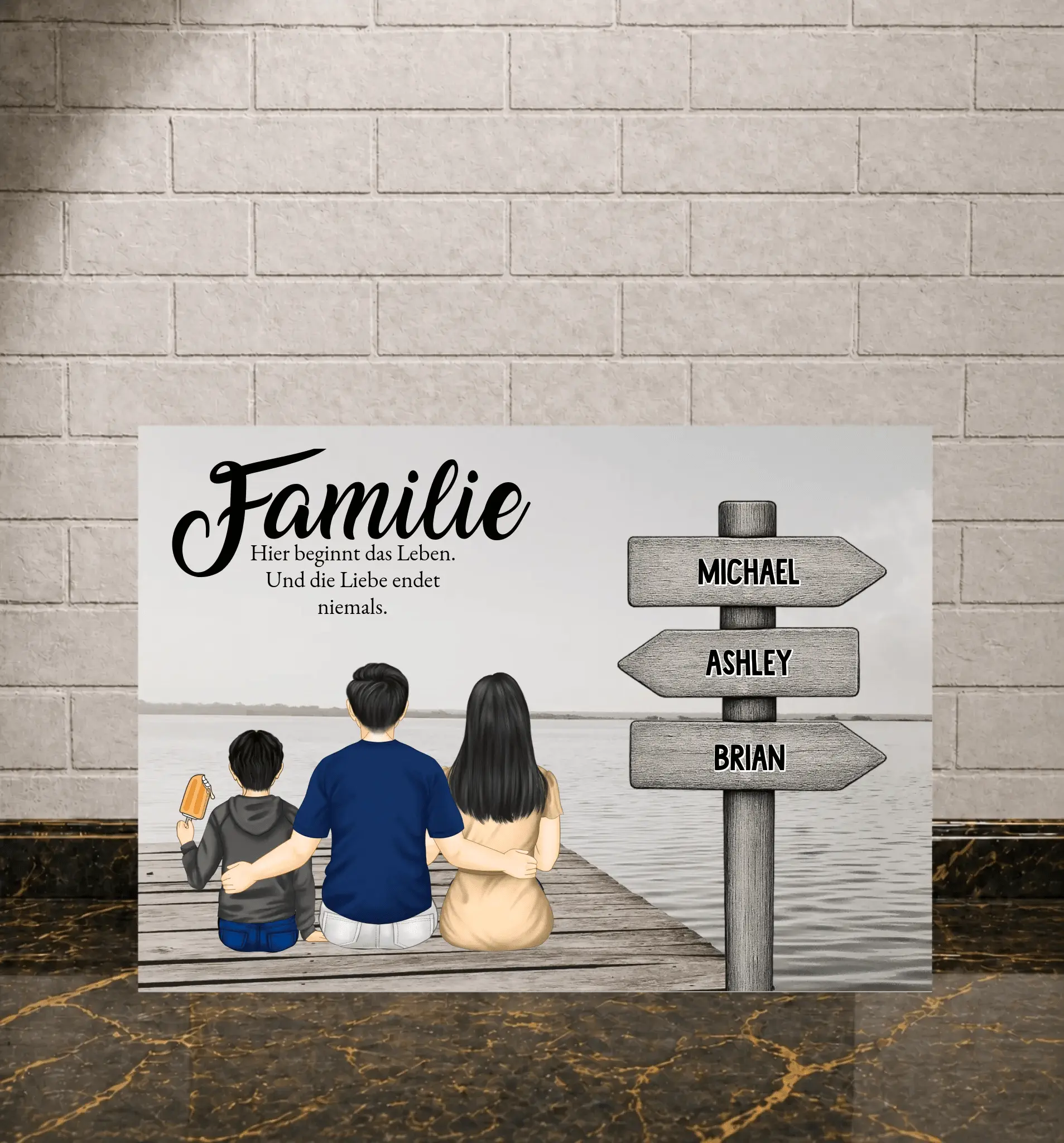 Personalisierte Poster - Familie poster - liebehier