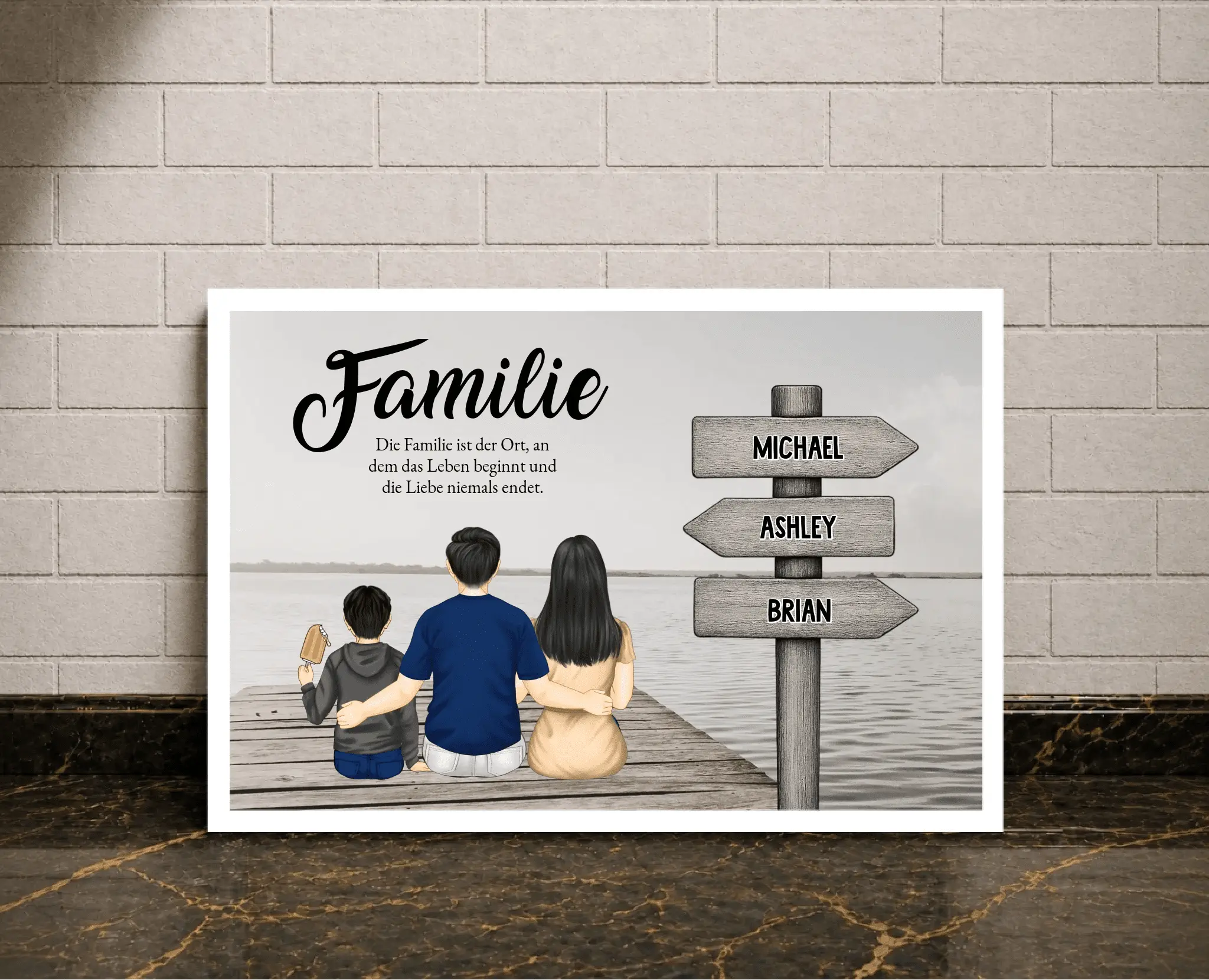 Personalisierte Poster - Familie poster - liebehier
