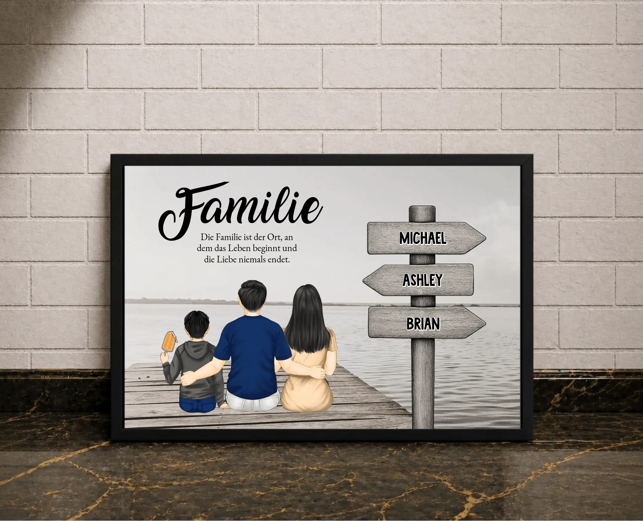 Personalisierte Poster - Familie poster - liebehier