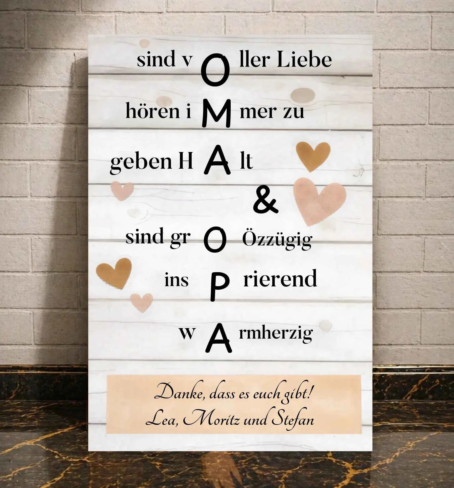 Personalisierte Poster - Oma & Opa hören immer zu