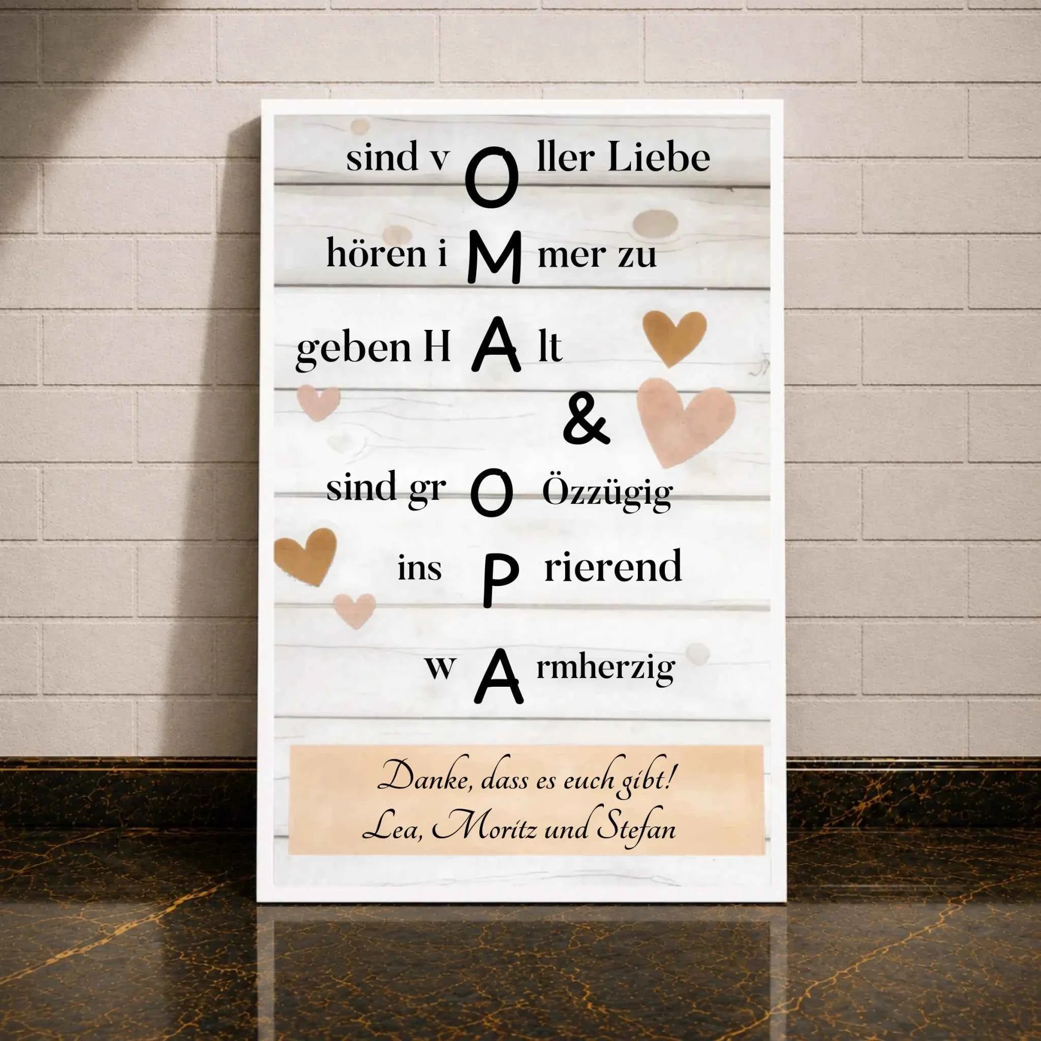 Personalisierte Poster - Oma & Opa hören immer zu
