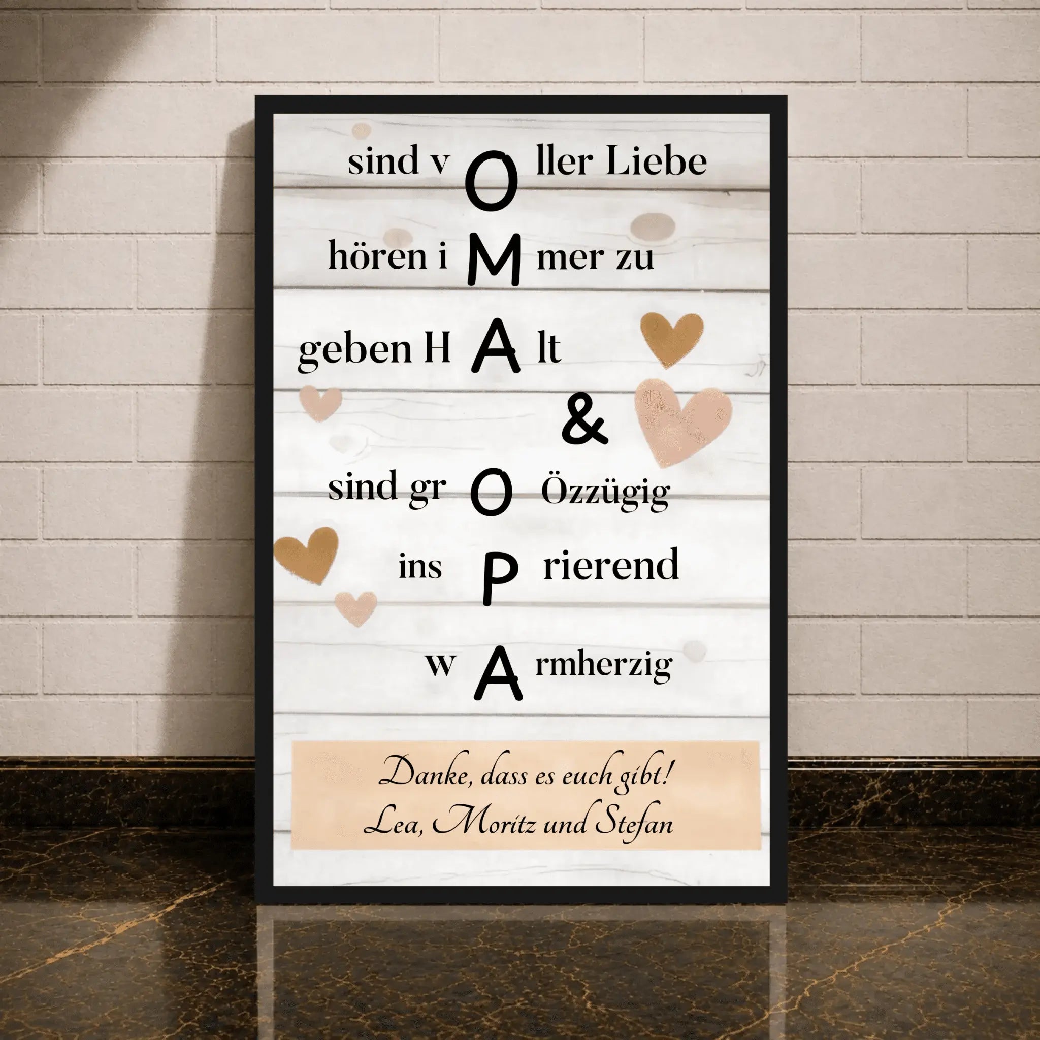 Personalisierte Poster - Oma & Opa hören immer zu - liebehier