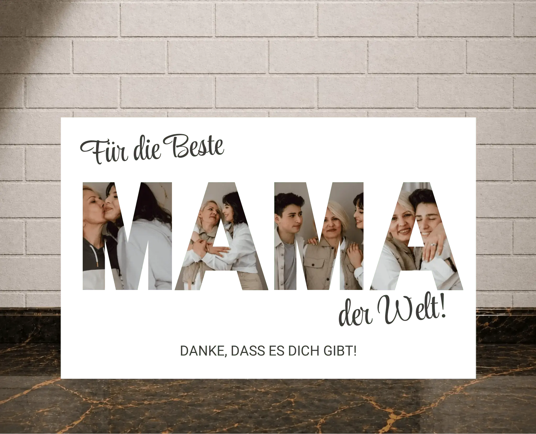 Personalisiertes Leinwand - Für die beste Mama der Welt - liebehier