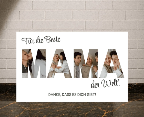 Personalisiertes Leinwand - Für die beste Mama der Welt - liebehier