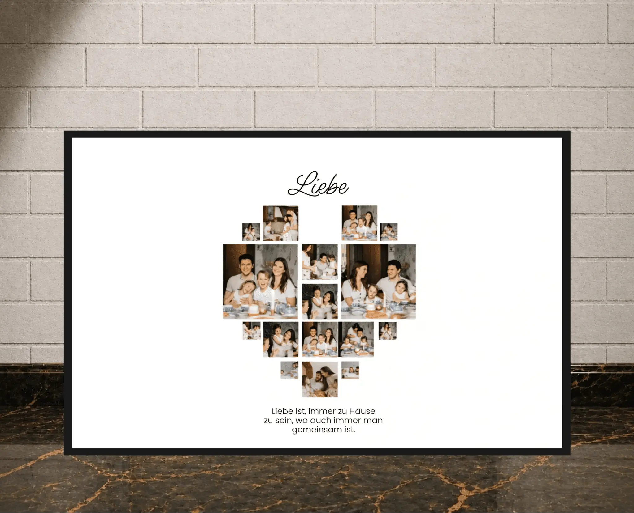Personalisiertes Leinwand- Herz Collage - liebehier