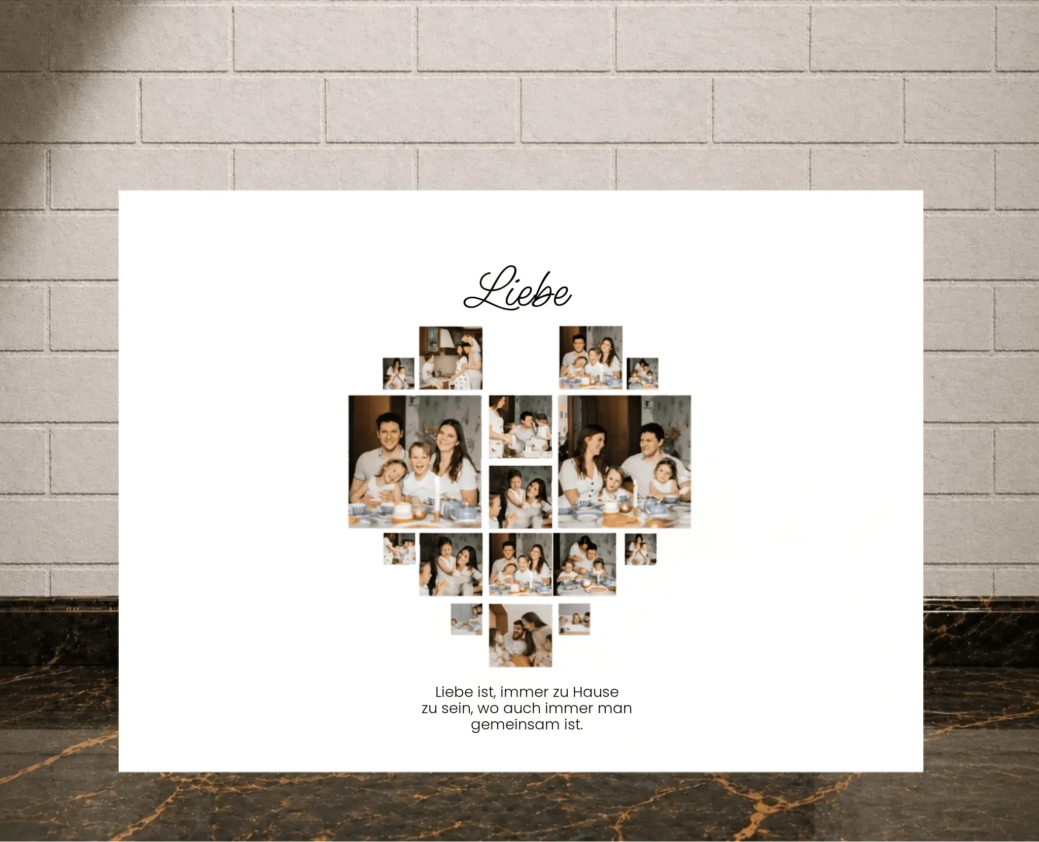 Personalisiertes Leinwand- Herz Collage - liebehier