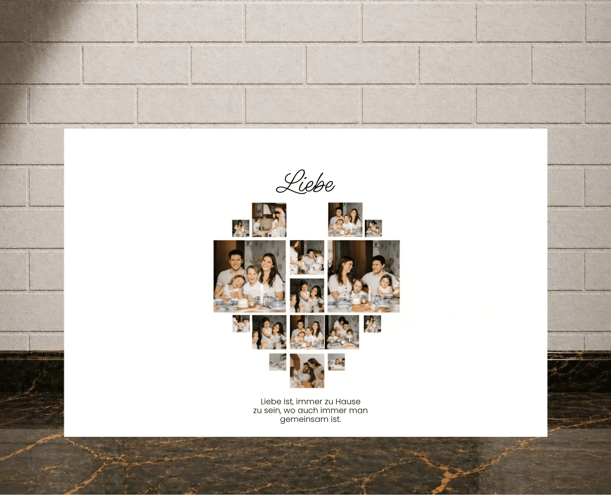 Personalisiertes Leinwand- Herz Collage - liebehier
