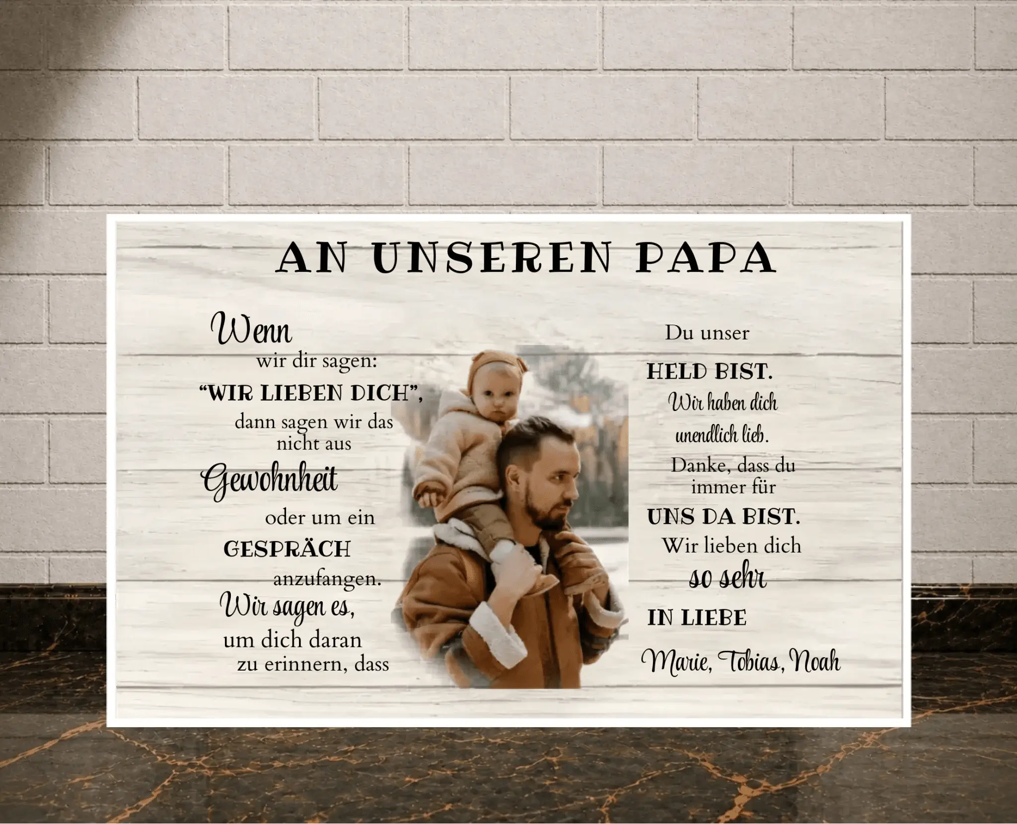 Personalisiertes Poster - An unseren Papa - liebehier