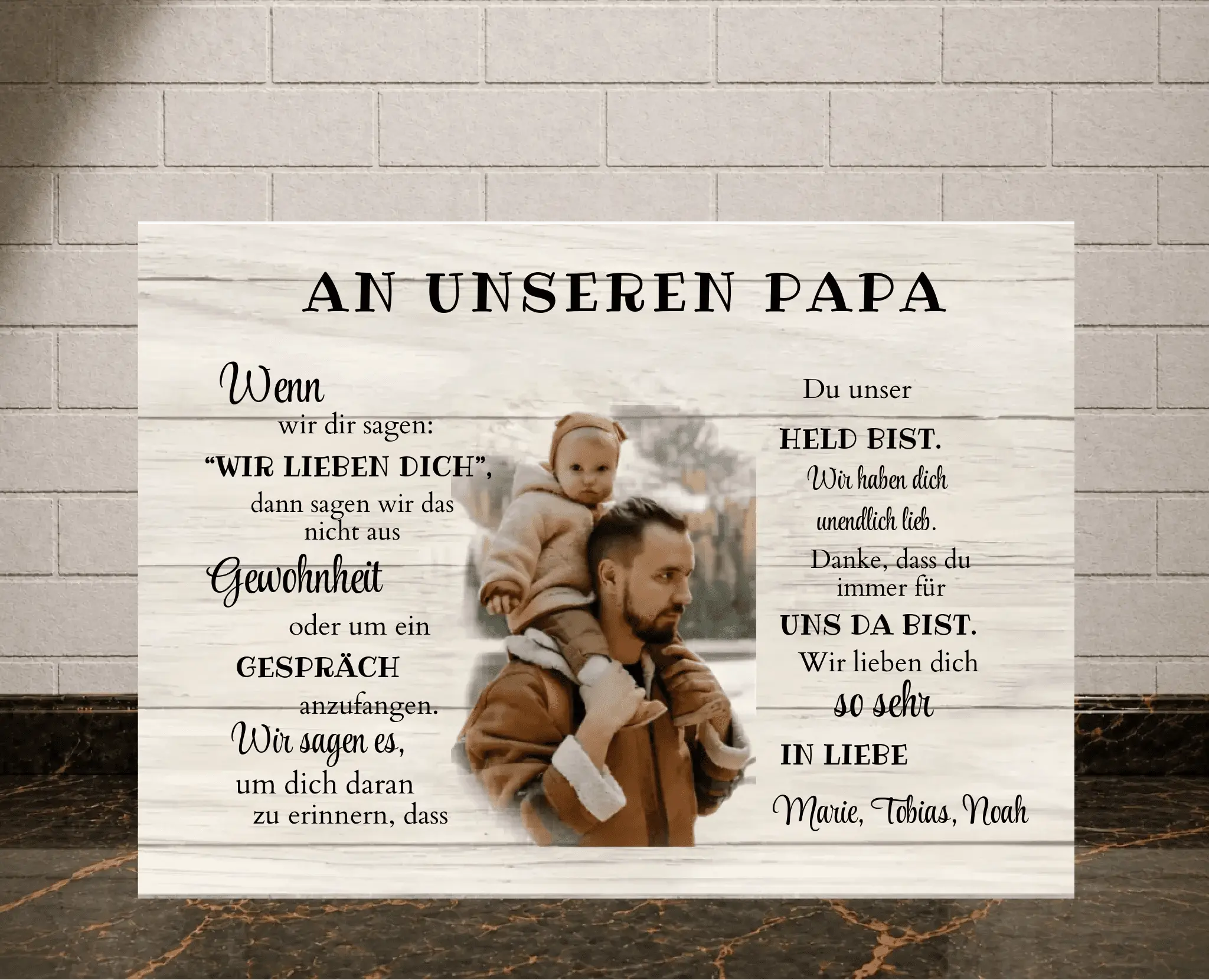 Personalisiertes Poster - An unseren Papa - liebehier