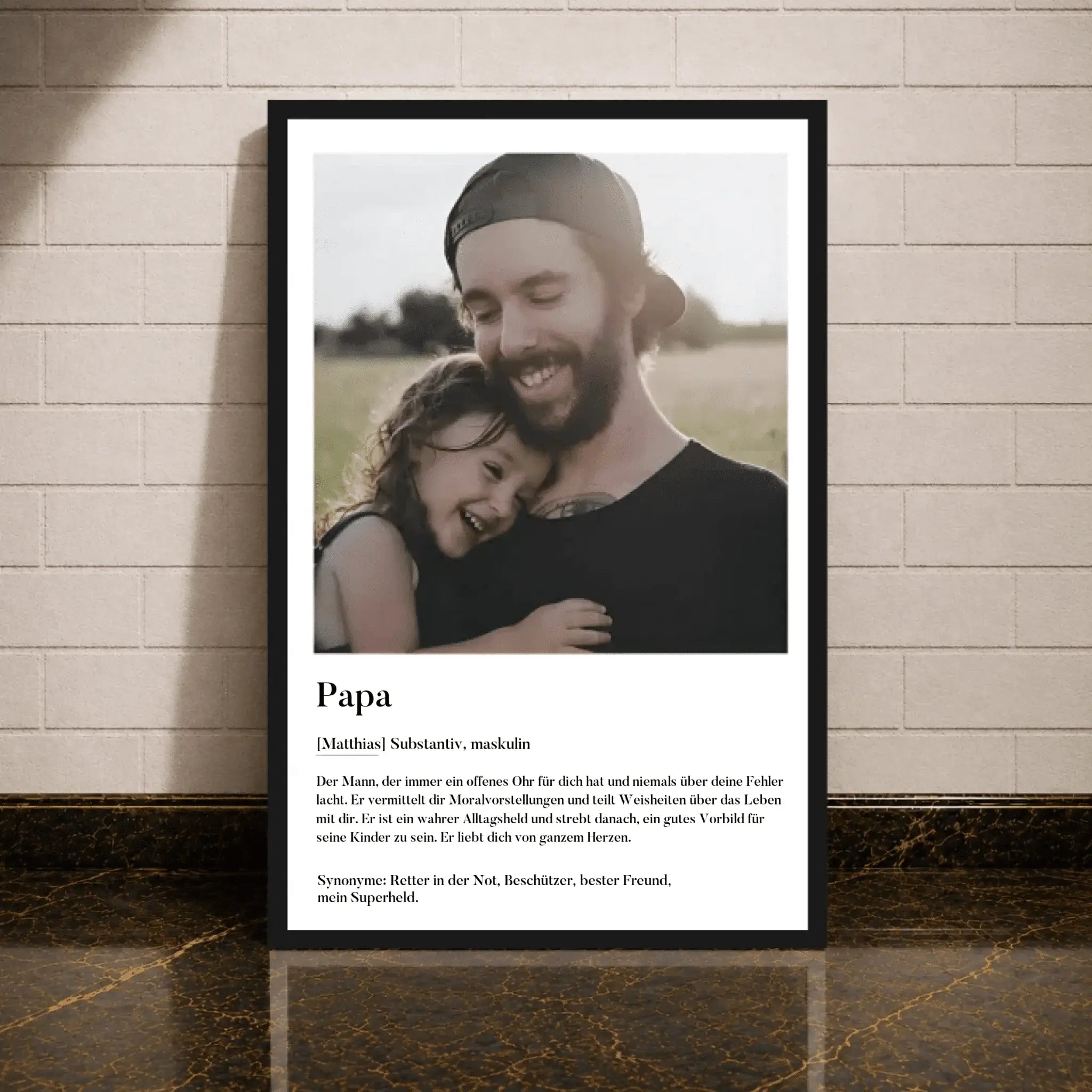 Personalisiertes Poster - Definition Papa - liebehier