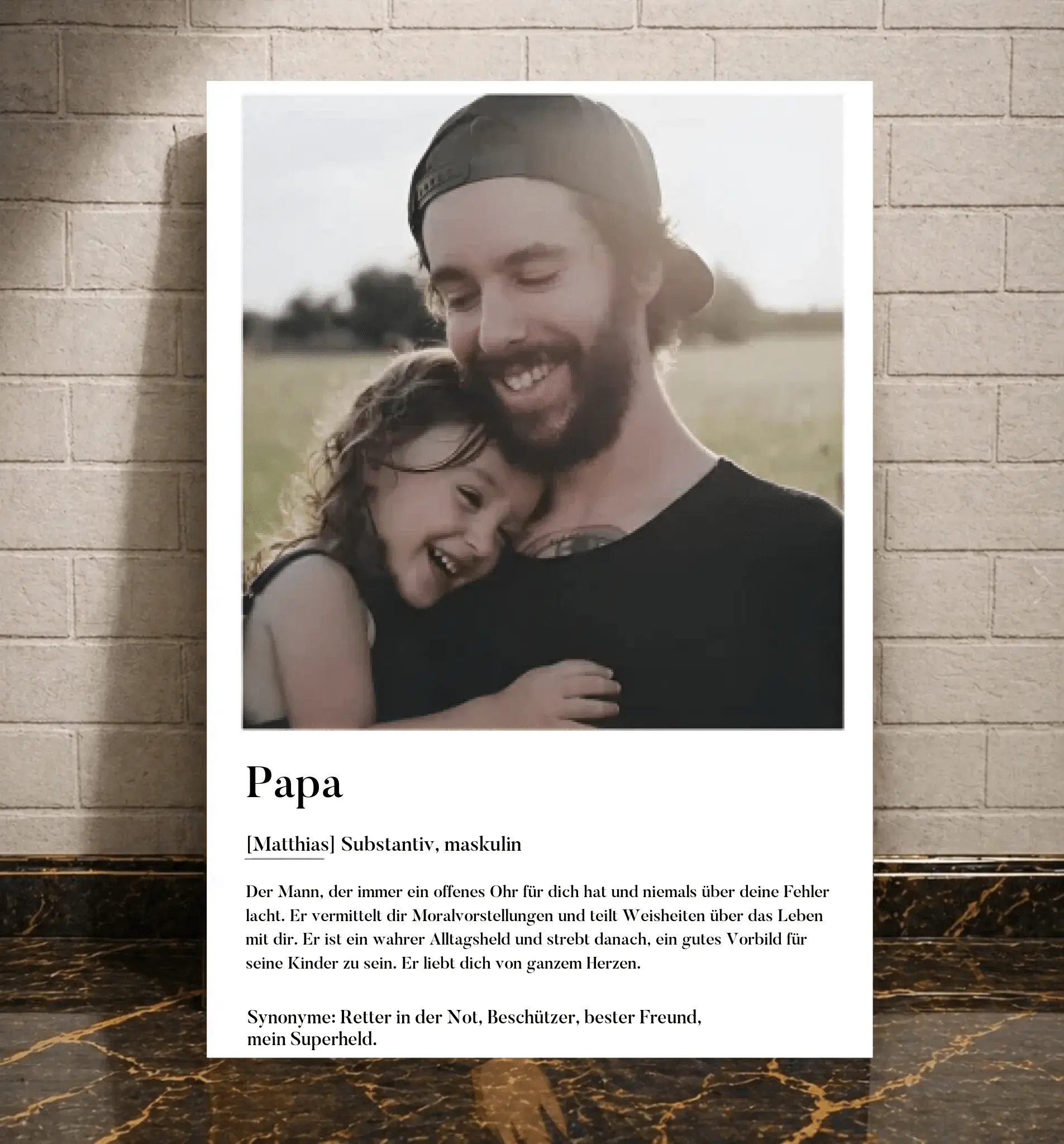 Personalisiertes Poster - Definition Papa - liebehier