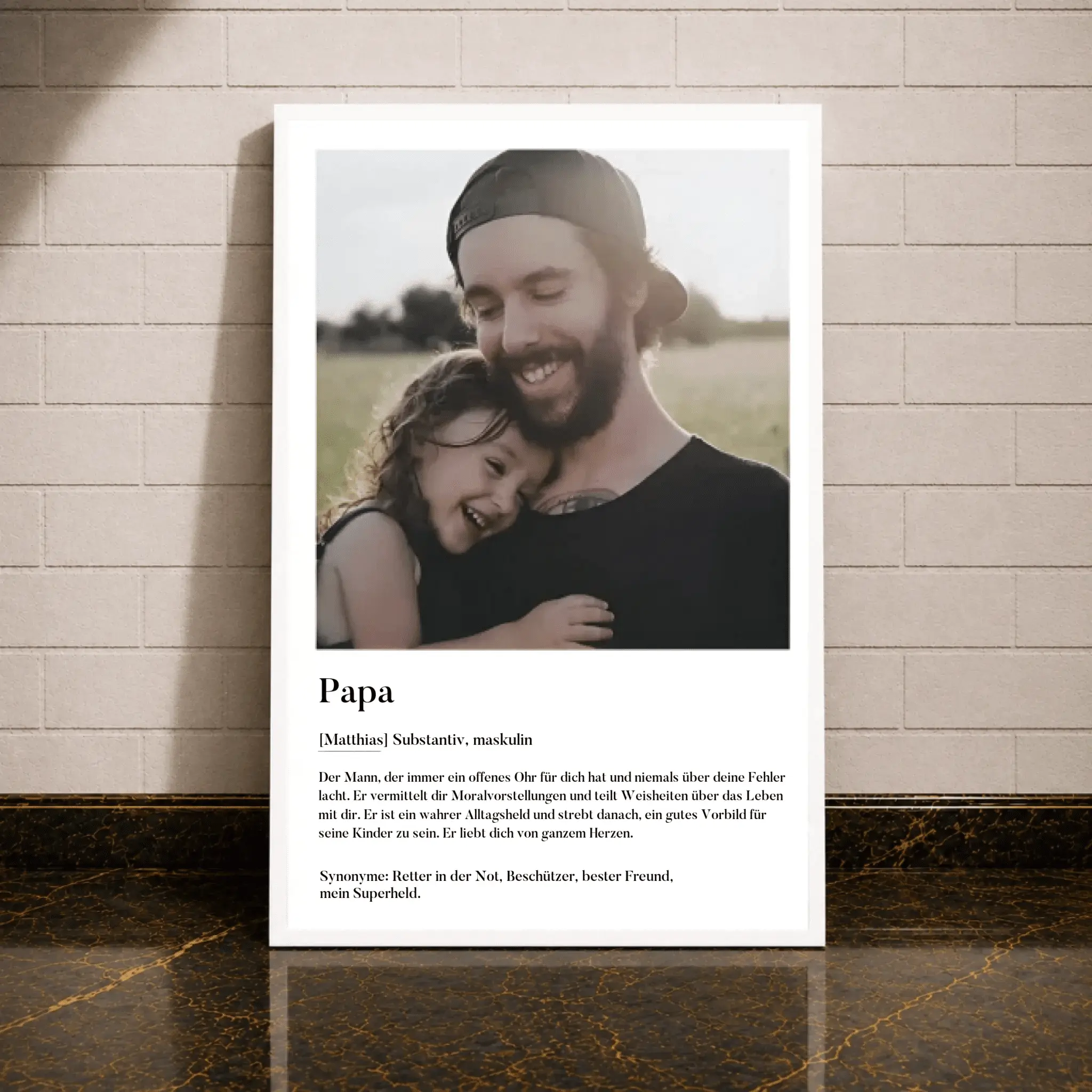 Personalisiertes Poster - Definition Papa - liebehier