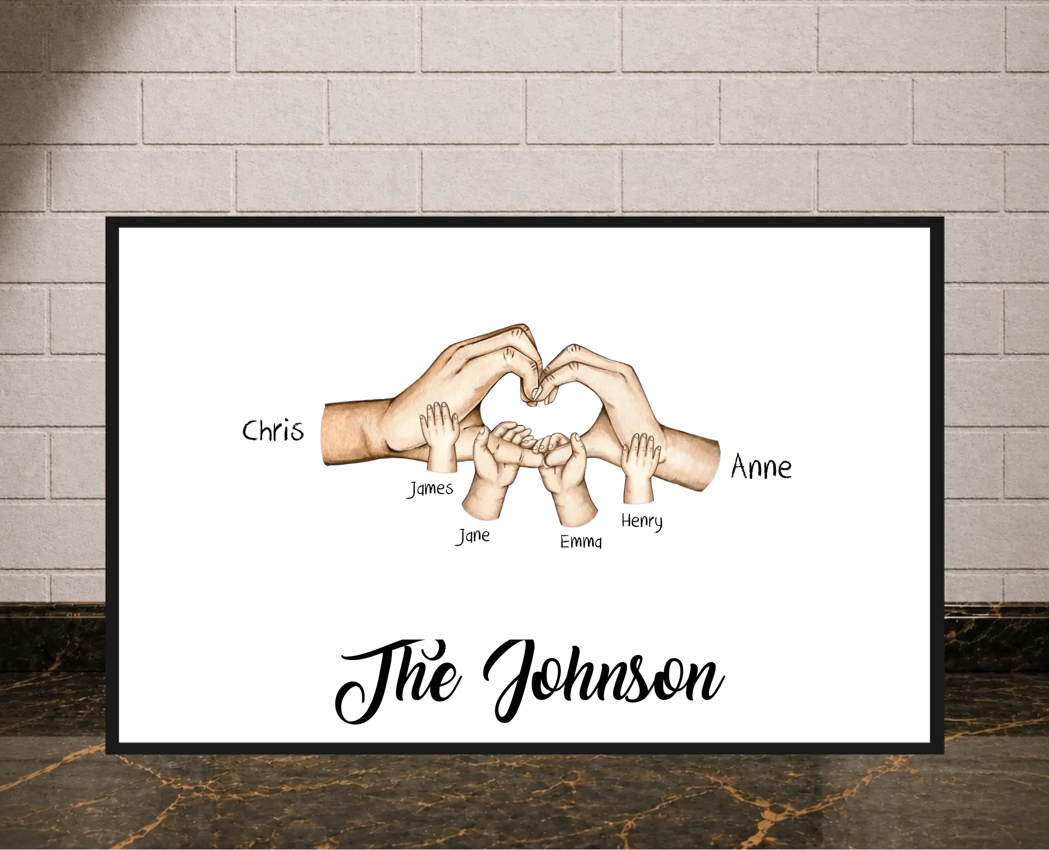 Personalisiertes Poster - Herzhand - liebehier