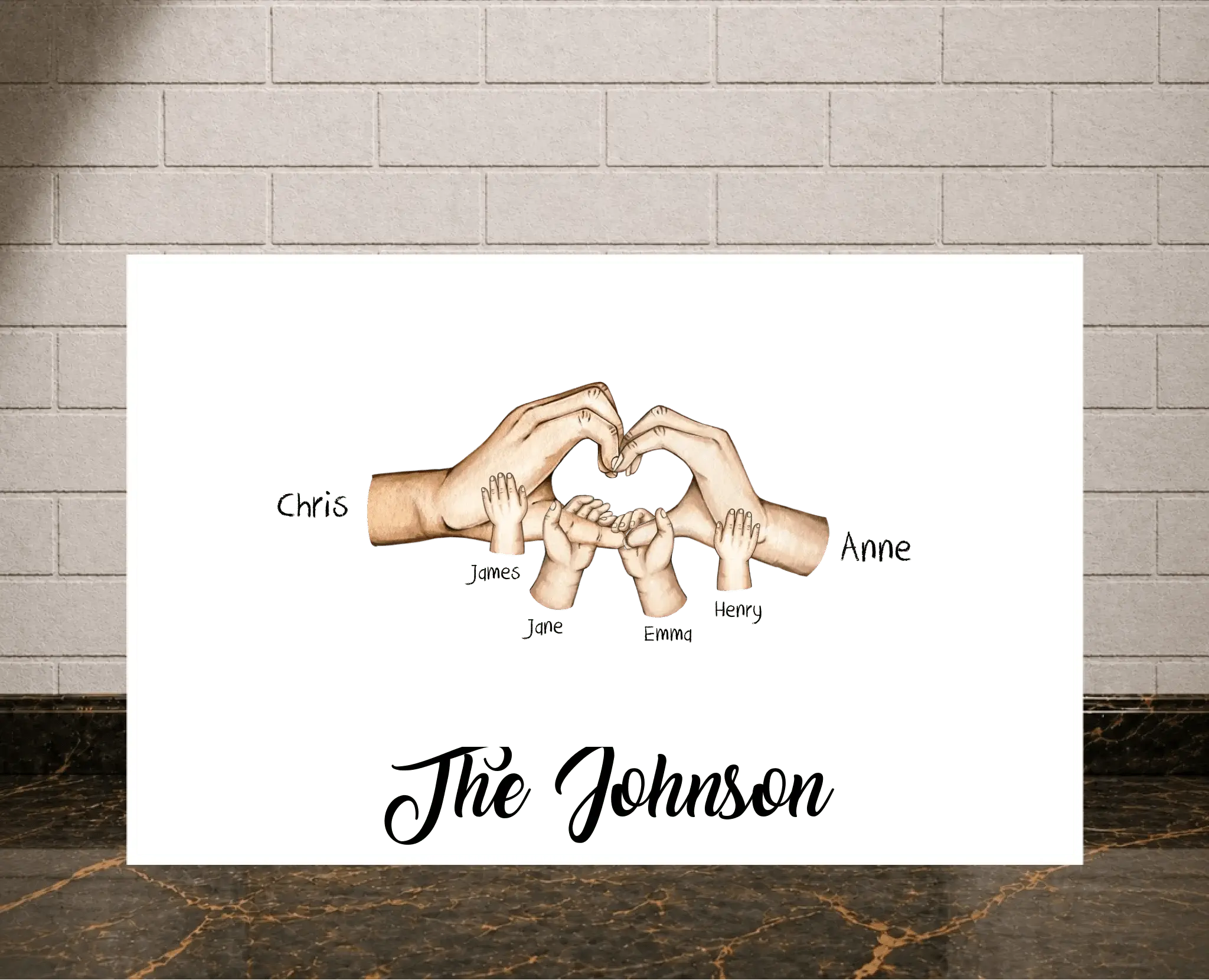 Personalisiertes Poster - Herzhand - liebehier