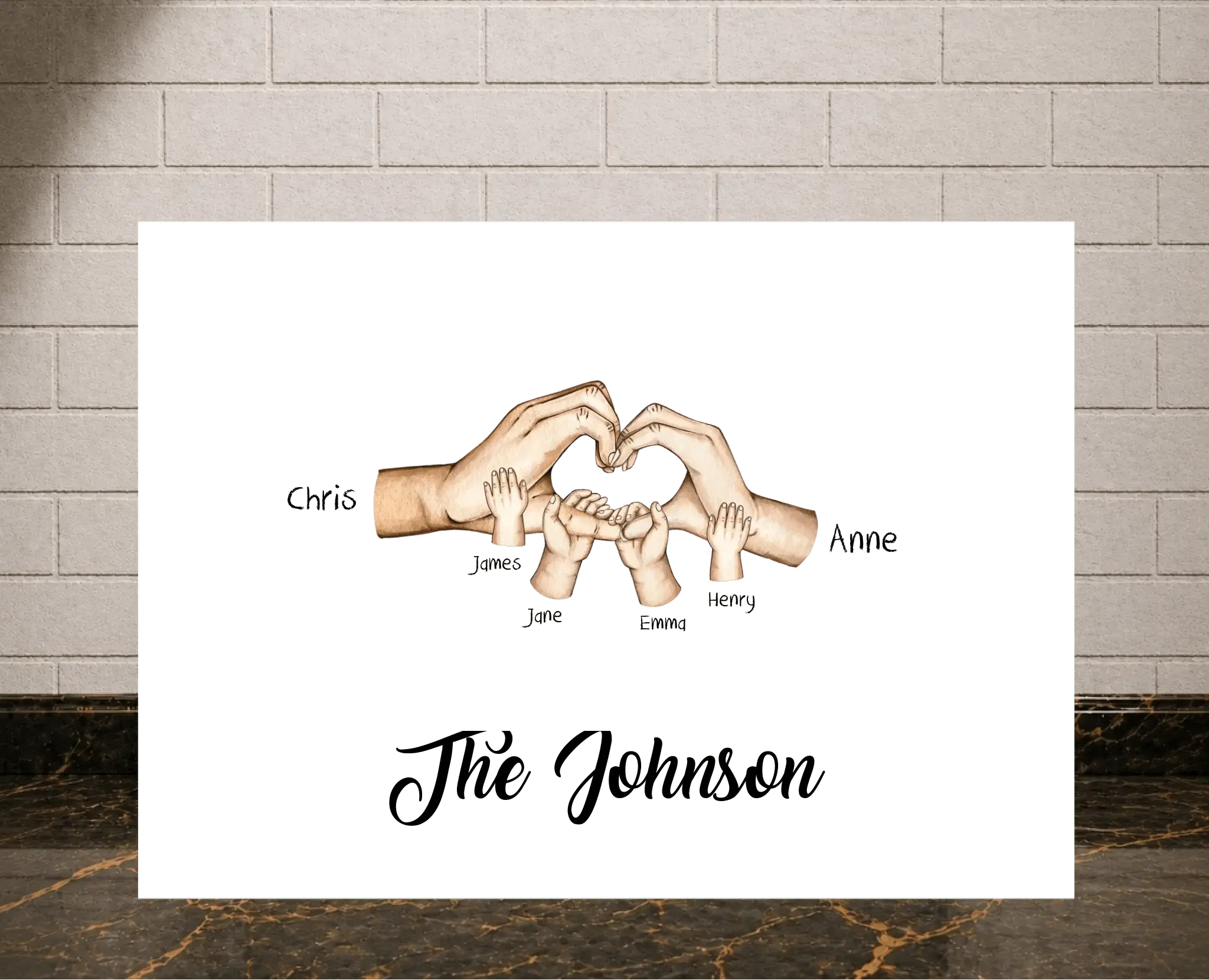 Personalisiertes Poster - Herzhand - liebehier