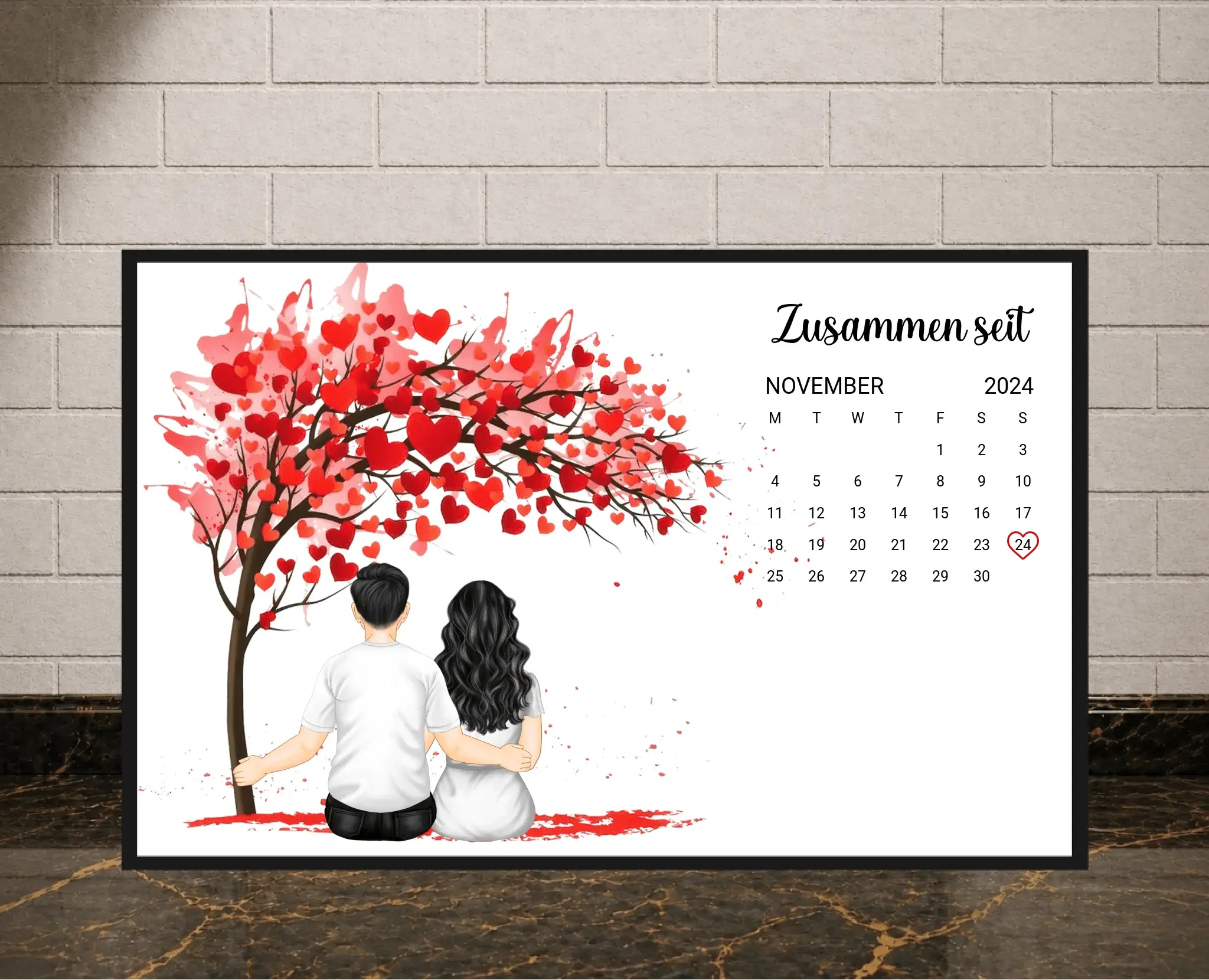 Personalisiertes Poster - Zusammen seit - liebehier