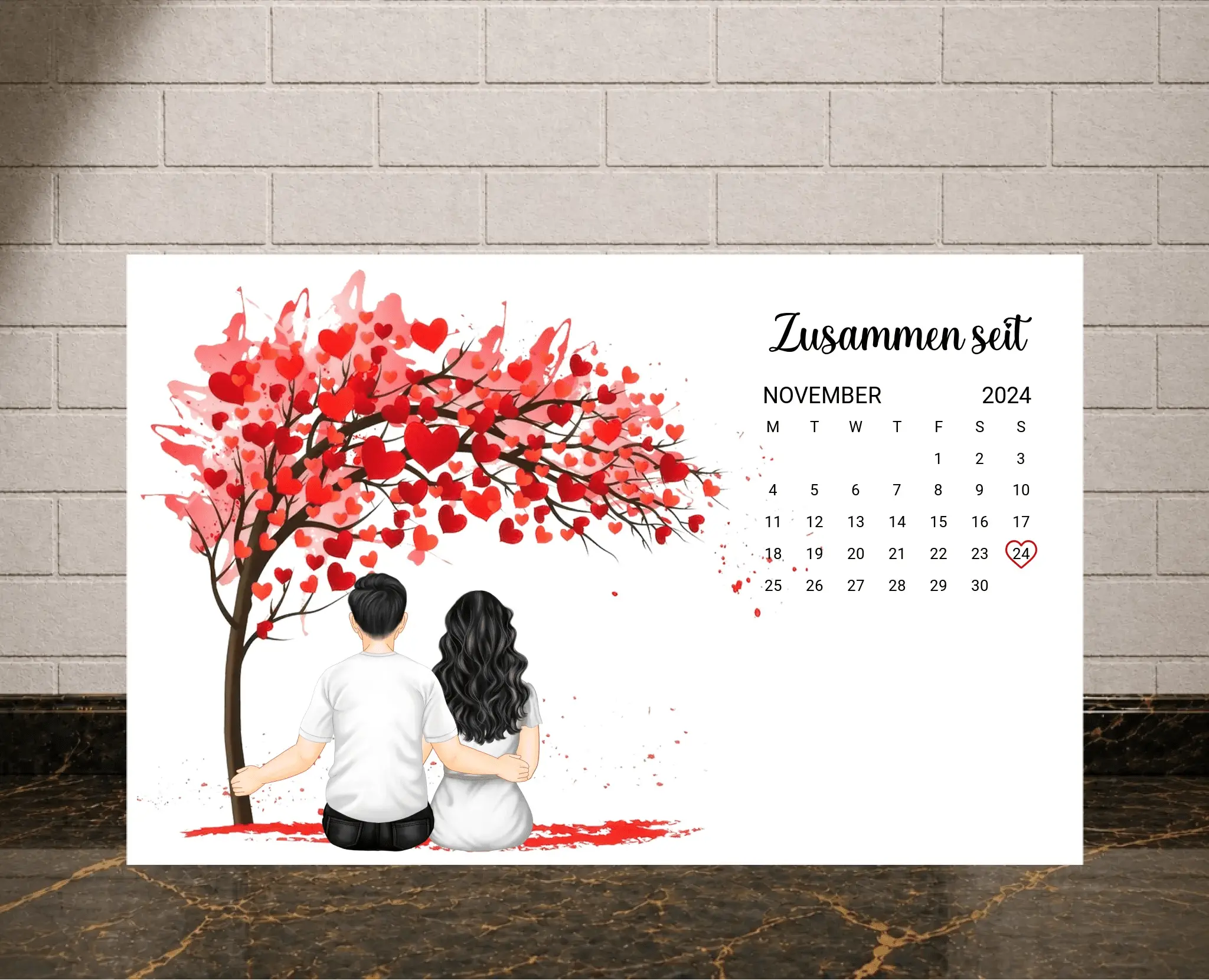 Personalisiertes Poster - Zusammen seit - liebehier
