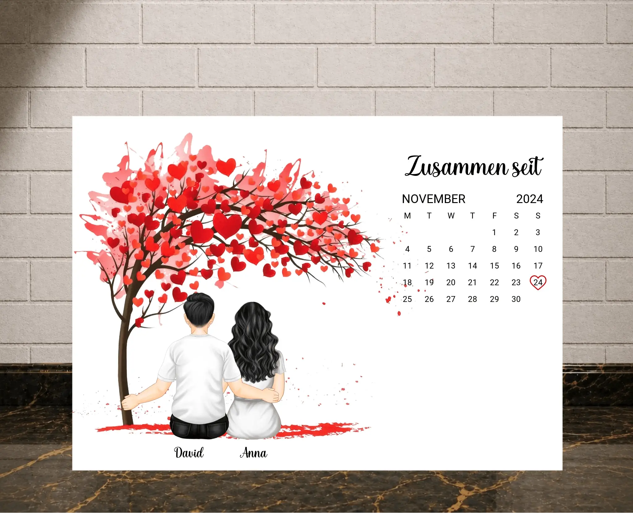 Personalisiertes Poster - Zusammen seit - liebehier